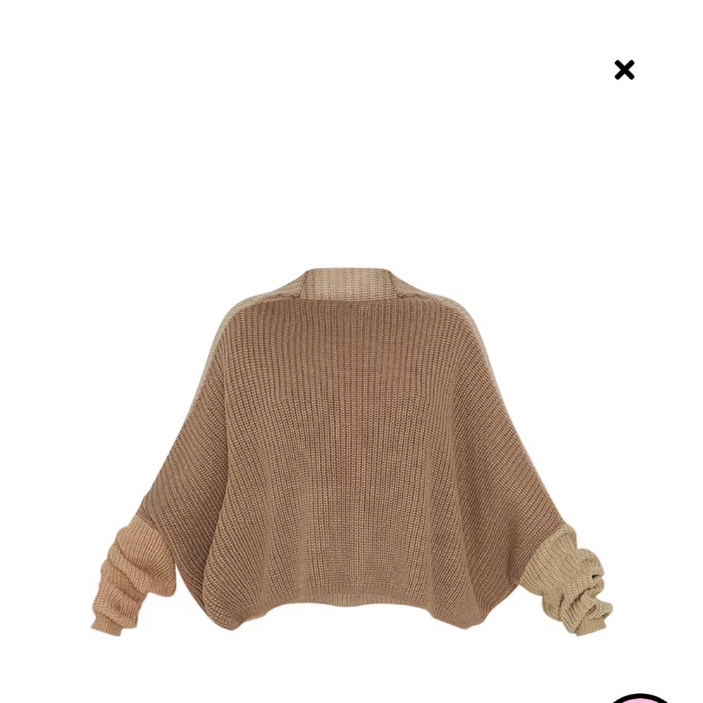 Women’s Pretty Little Thing Stone Colorblock Oversized knit sweater size 8